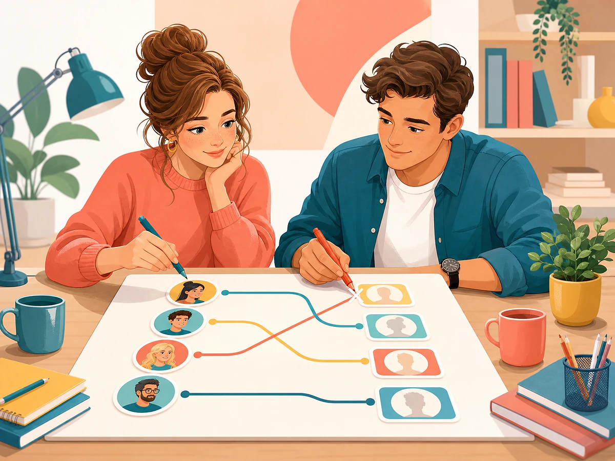 Playful illustration for Making Every "it" and "they" Crystal Clear: Pronoun Reference, an English by Algorithm lesson