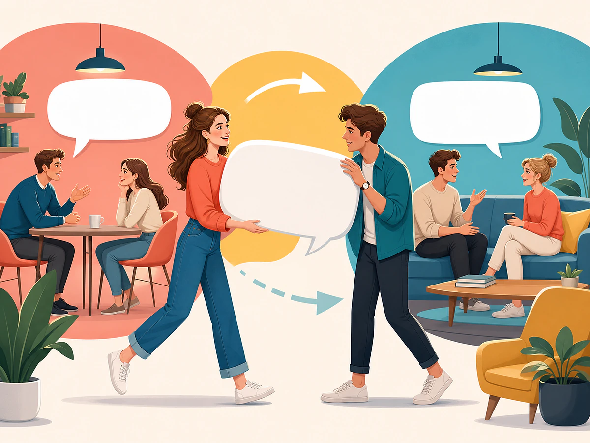 Playful illustration for Telling What Someone Said: Reported Speech, an English by Algorithm lesson