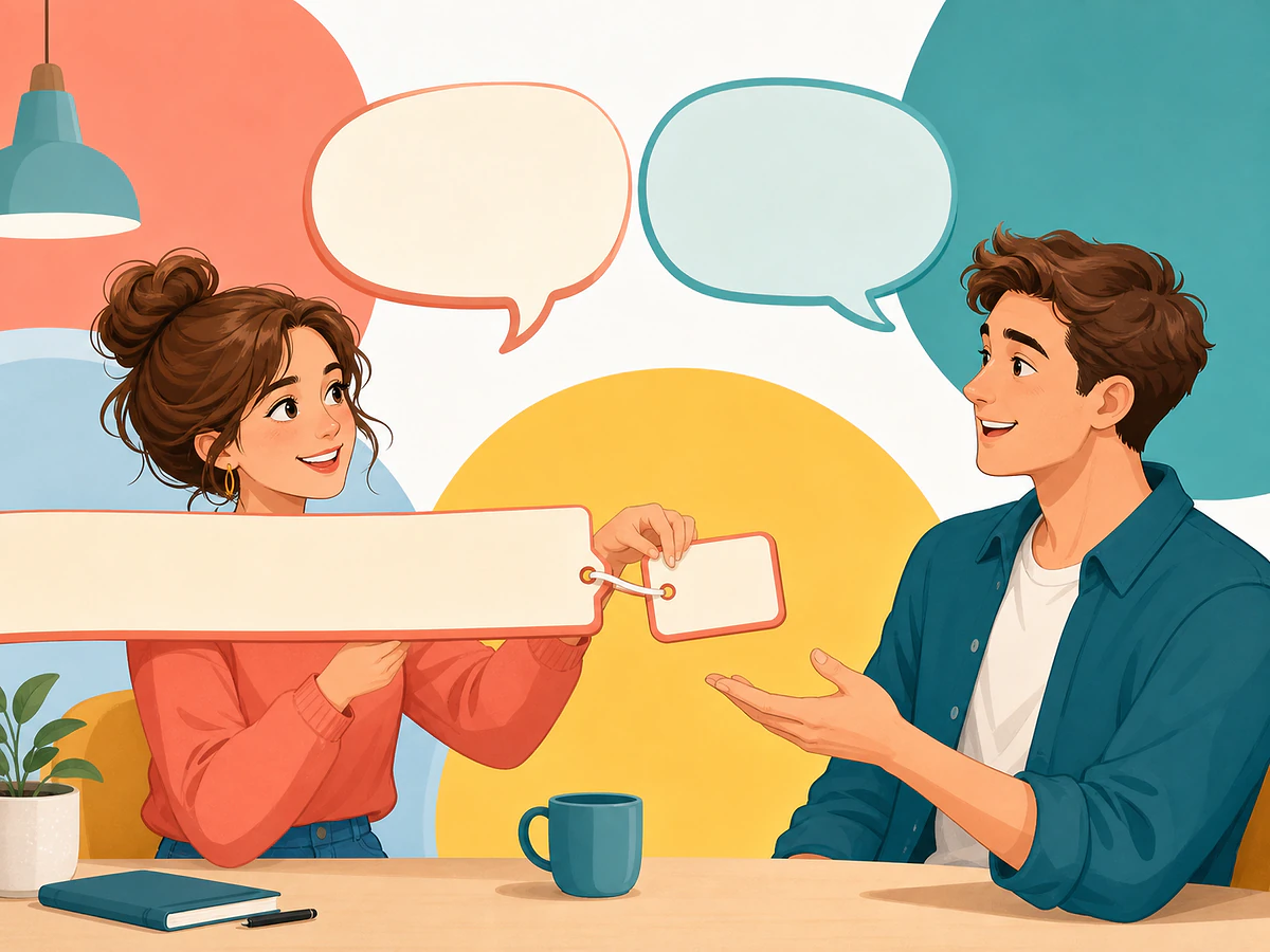 Playful illustration for Tag Questions: "You're coming, aren't you?", an English by Algorithm lesson