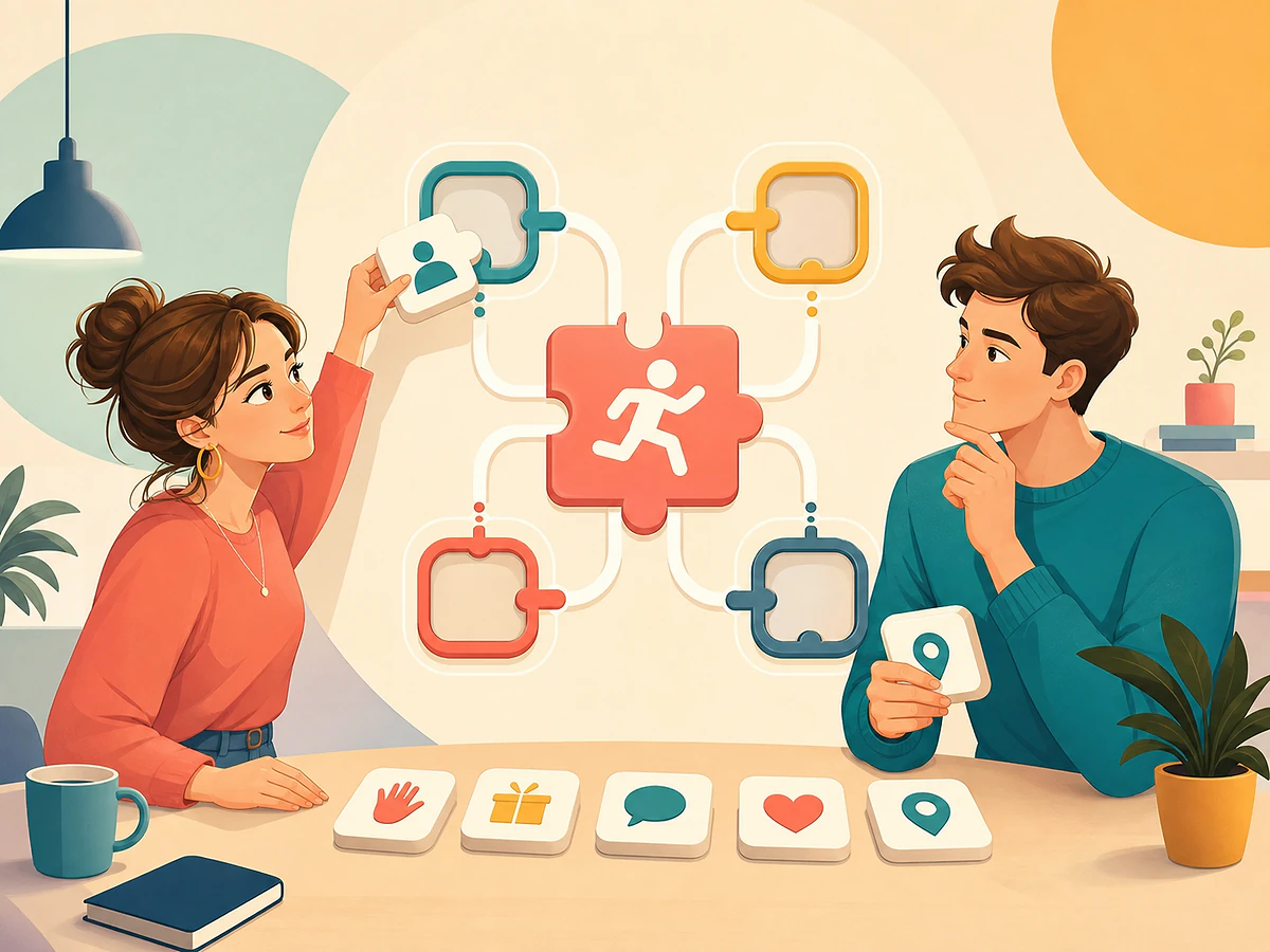 Playful illustration for How Verbs Choose What Comes After Them (Verb Valency), an English by Algorithm lesson