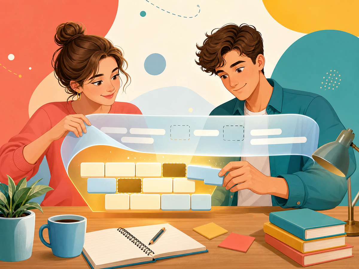 Playful illustration for The Master Secret: How English Hides Words (and How You Restore Them), an English by Algorithm lesson